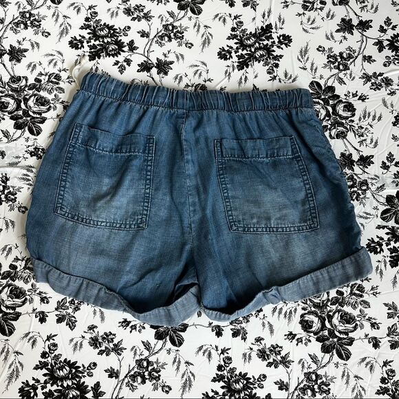 Cloth & Stone Chambray Drawstring Cuffed Shorts Women's Size Extra Small - Picture 6 of 7